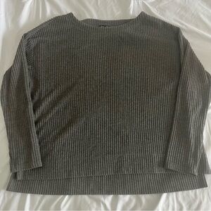 Splendid Grey Thermal Henley Long Sleeve Womens Large Shirt